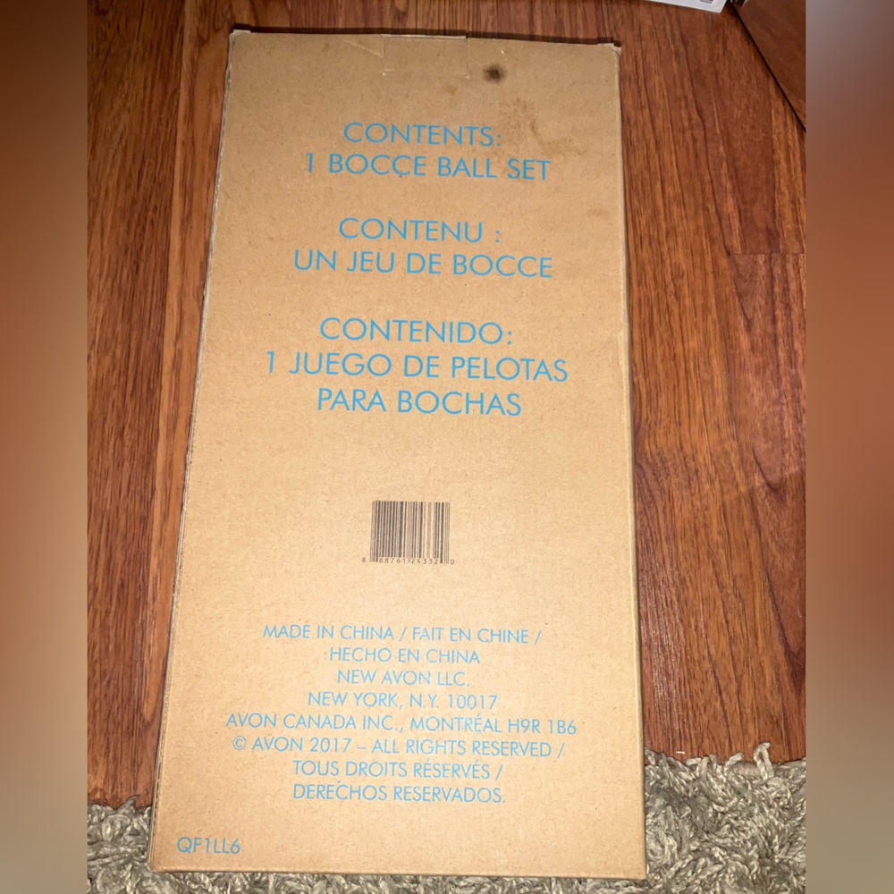 Avon Bocce Ball Set with Blue Text